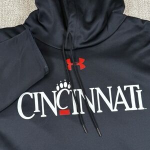 Under Armour Men's 2XL Cincinnati Bearcats Black Fleece Lined Hoodie Sweatshirt